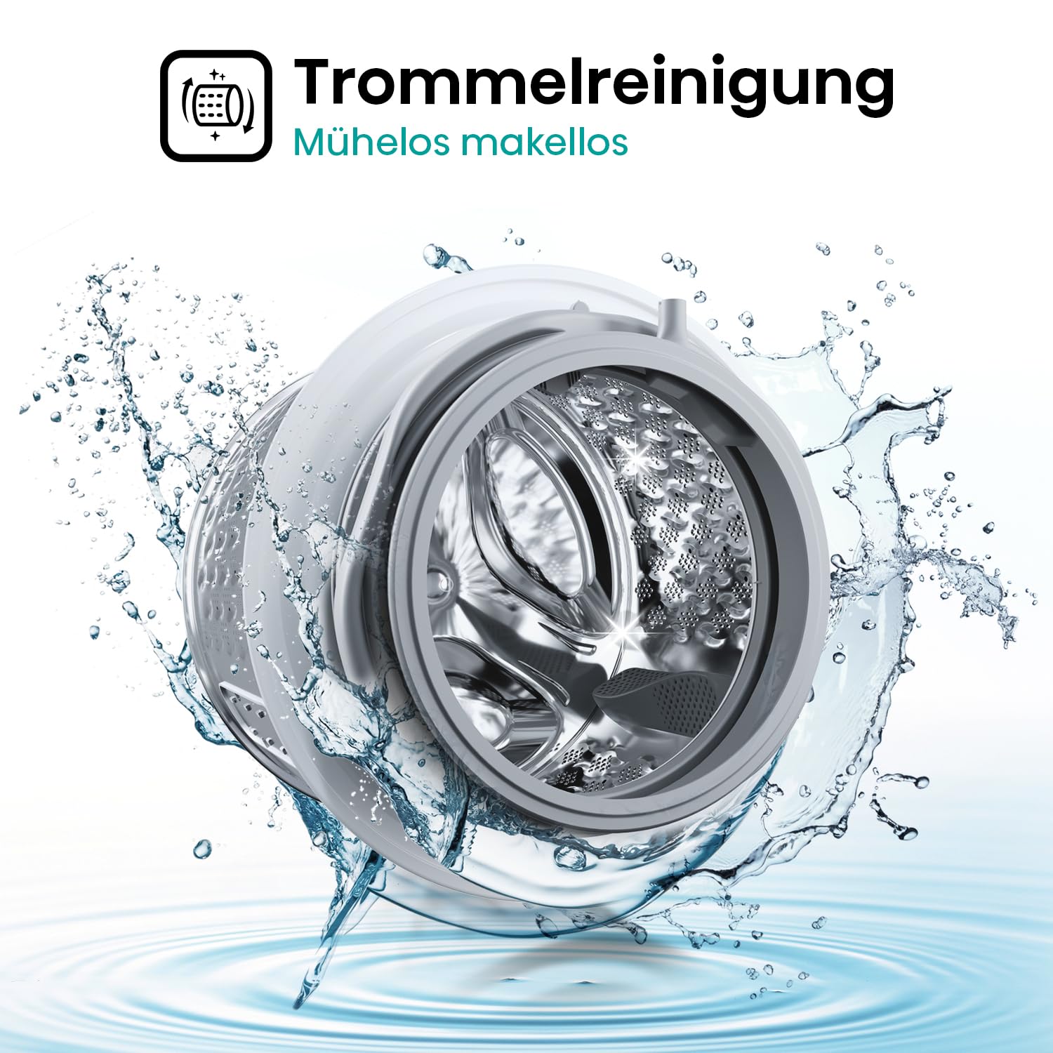 Hisense WFQA1014EVJM Waschmaschine mit Dampffunktion/10 kg/AquaStop /1400 U/min /15 Programme/Inverter PowerDrive Motor/Edelstahltrommel/Kindersicherung/Trommelreinigung/Weiß