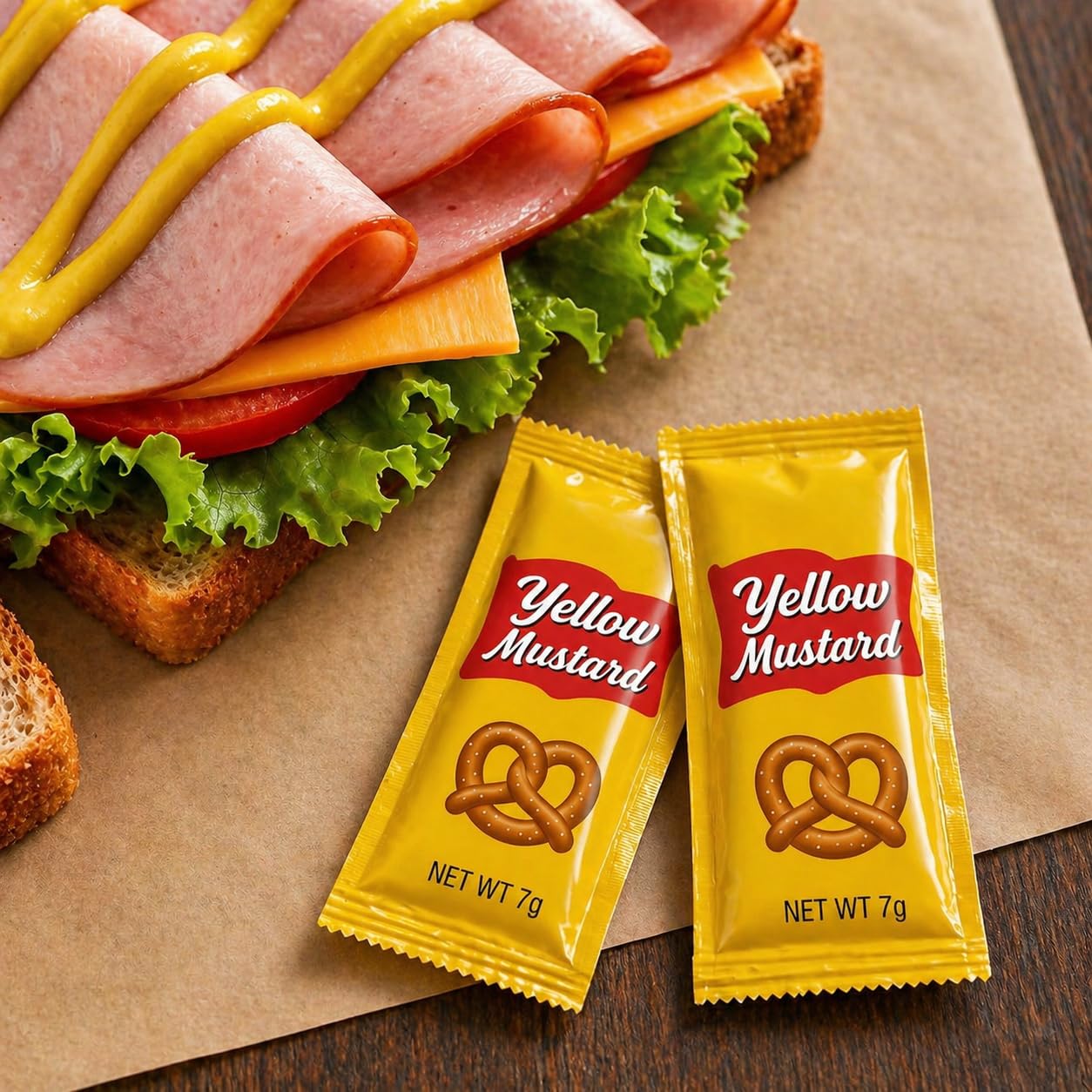 Yellow Mustard - 7gm (Multiple Pack) | 300 Pack, 300 Count |Condiment Packets |