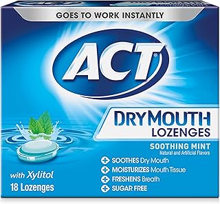Sponsored Ad - ACT Dry Mouth Lozenges With Xylitol 18 Count (Pack of 6) Soothing Mint