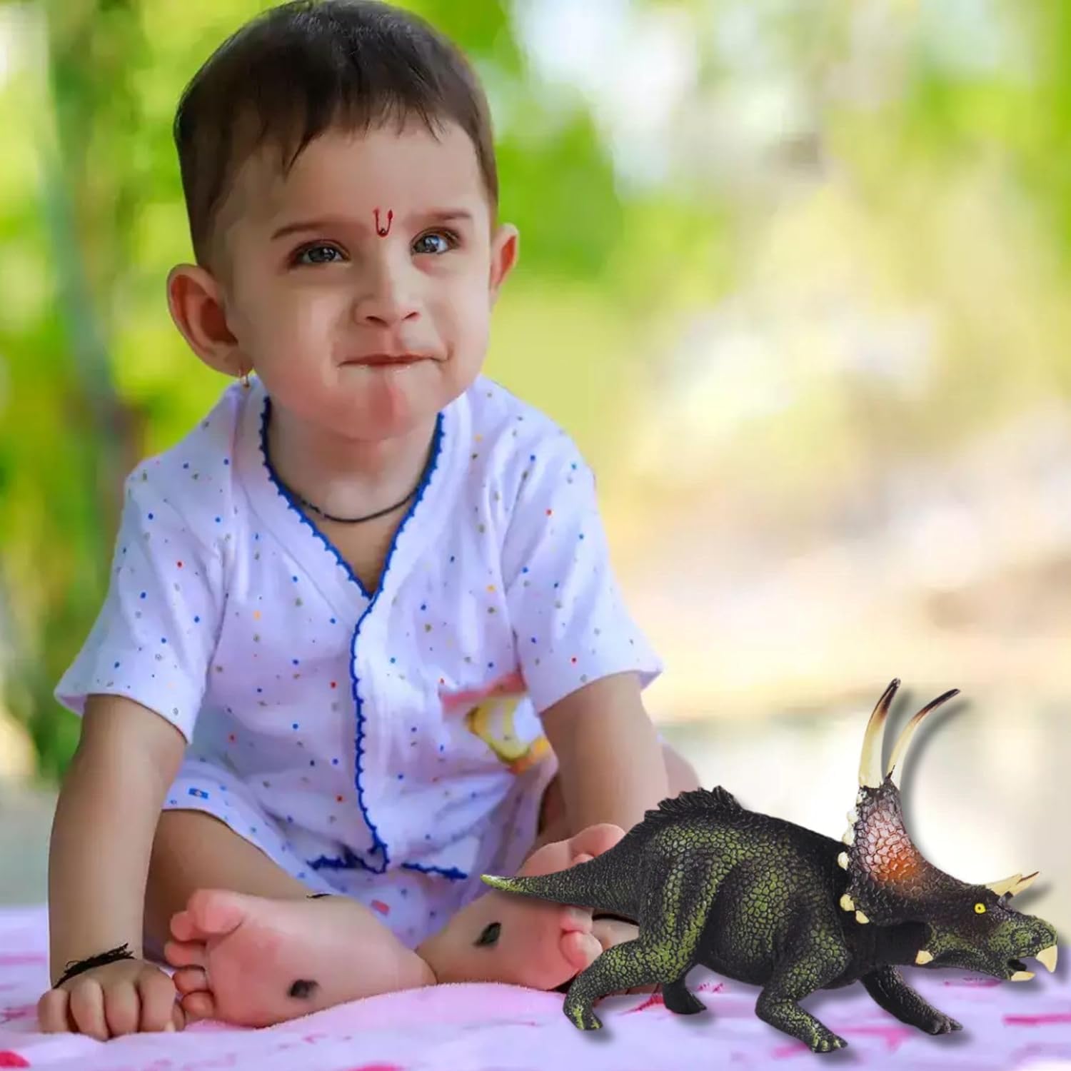 Elecart Dinosaurs Realistic Triceratops Dinosaur Figure Dino Toy, Highly Durable for Education and Fun β Dinosaur Toys, Gifts for Ages 4+ (Diabloceratops) 2