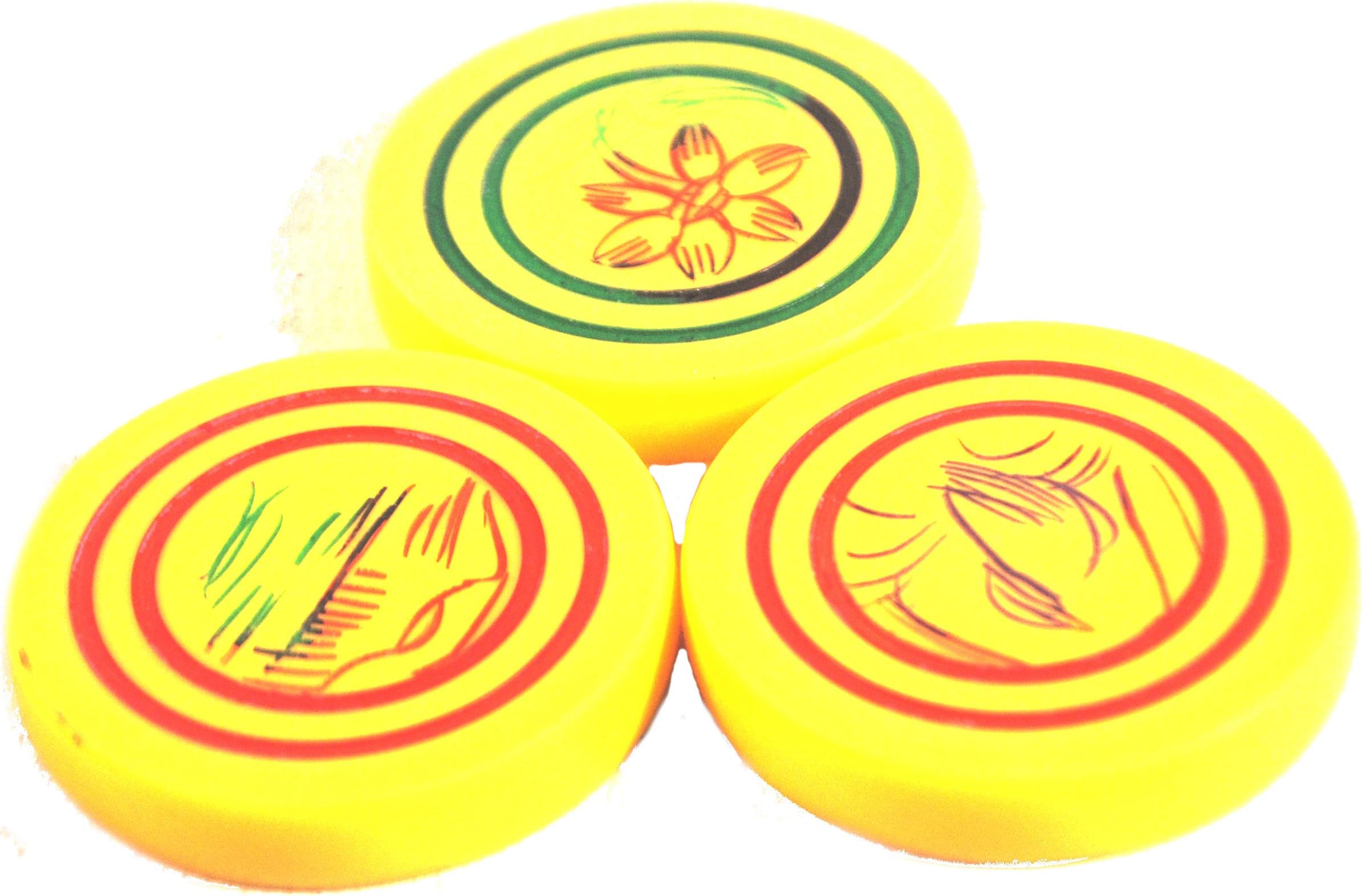 2 x GENUINE INDIAN CARROM BOARD STRIKERS PLAYERS COUNTERS game accessories