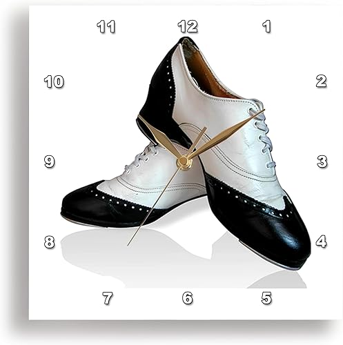 3dRose Reloj de pared Tap Shoes, 10 x 10 pulgadas