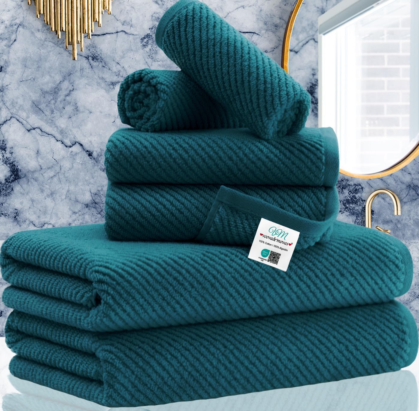 Juego de toallas VOOVA & MOVAS que soluciona la falta de absorción en tu baño