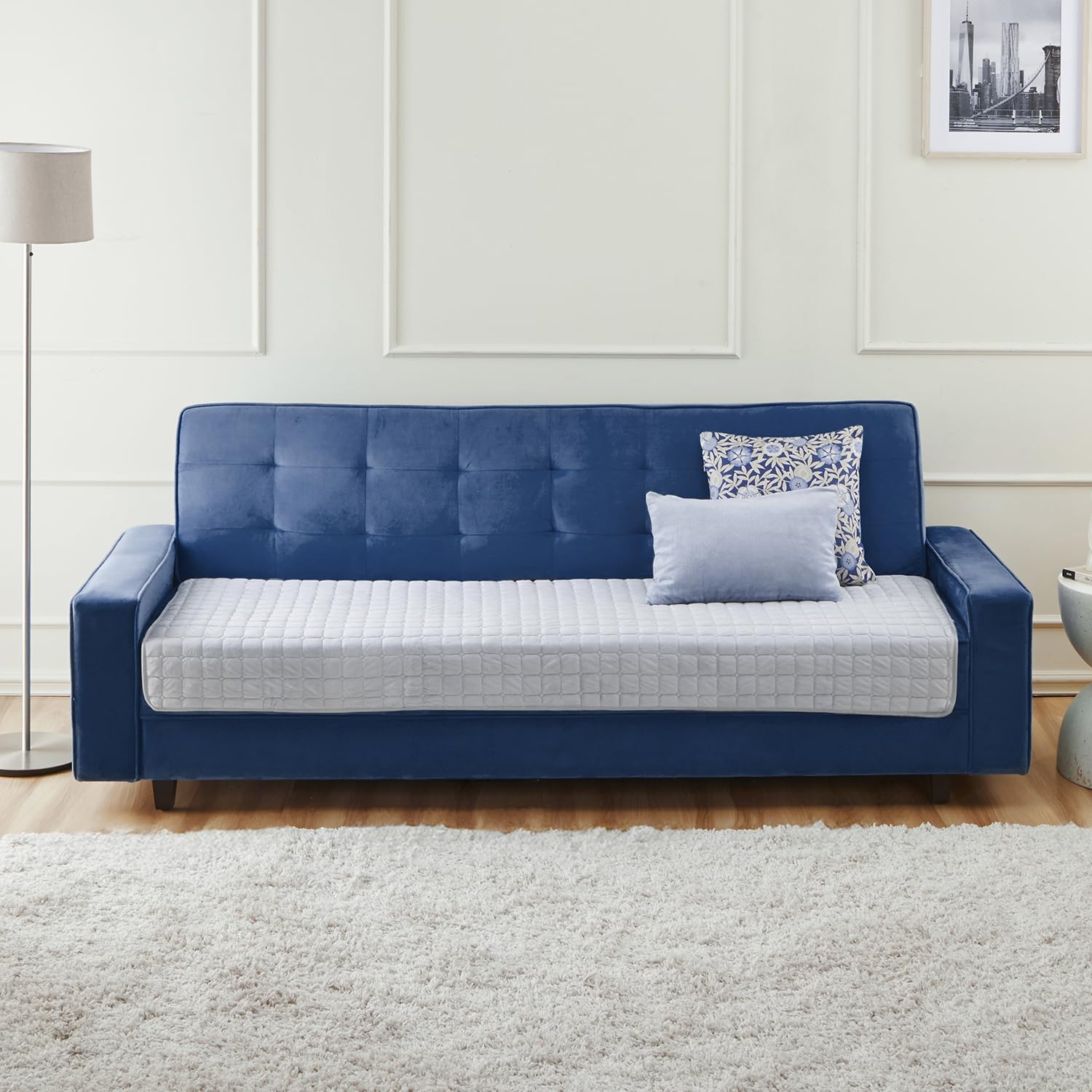 Amazon Basics – Flannel (Polyester) Quilted Make Your Own Sofa Cover |70 x 180 cm| Microfiber Sofa Slipcover | 350 GSM (3 Seater)-image-12
