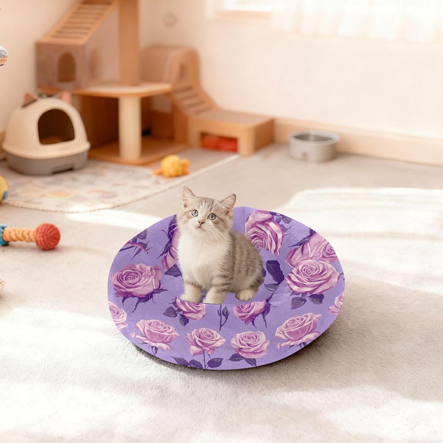 Pet Dog Beds Warm & Cozy Fluffy Dog Pillow Bed for Extra Small Size Pets Sleeping M Beauty Rose Purple