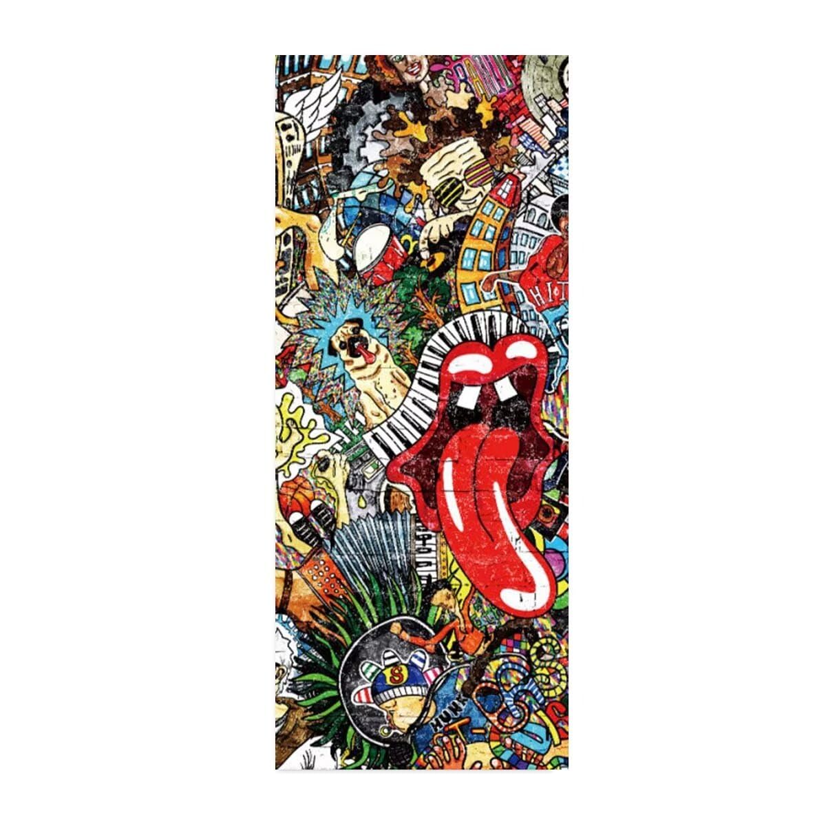 Türposter Totenkopf Graffiti - 77x200cm PVC Türaufkleber