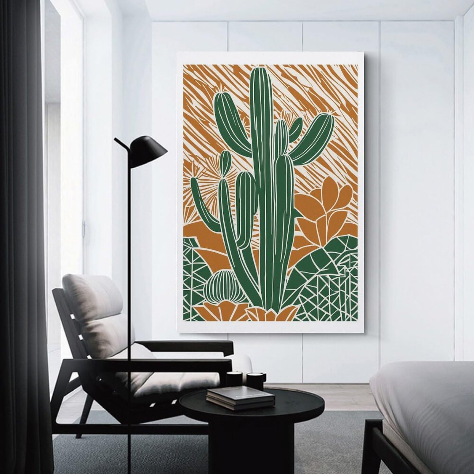 Junmoney Cactus Texas Canvas Wall Picture 20x30inch(50x75cm), for Picture Wall Styling in Lounge Or Bedroom, Decorative Artwork with Flexible Styling
