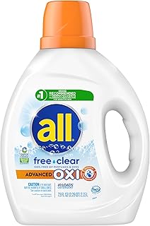 Liquid Laundry Detergent, Free Clear, OXI, 73 Ounce, 49 Loads
