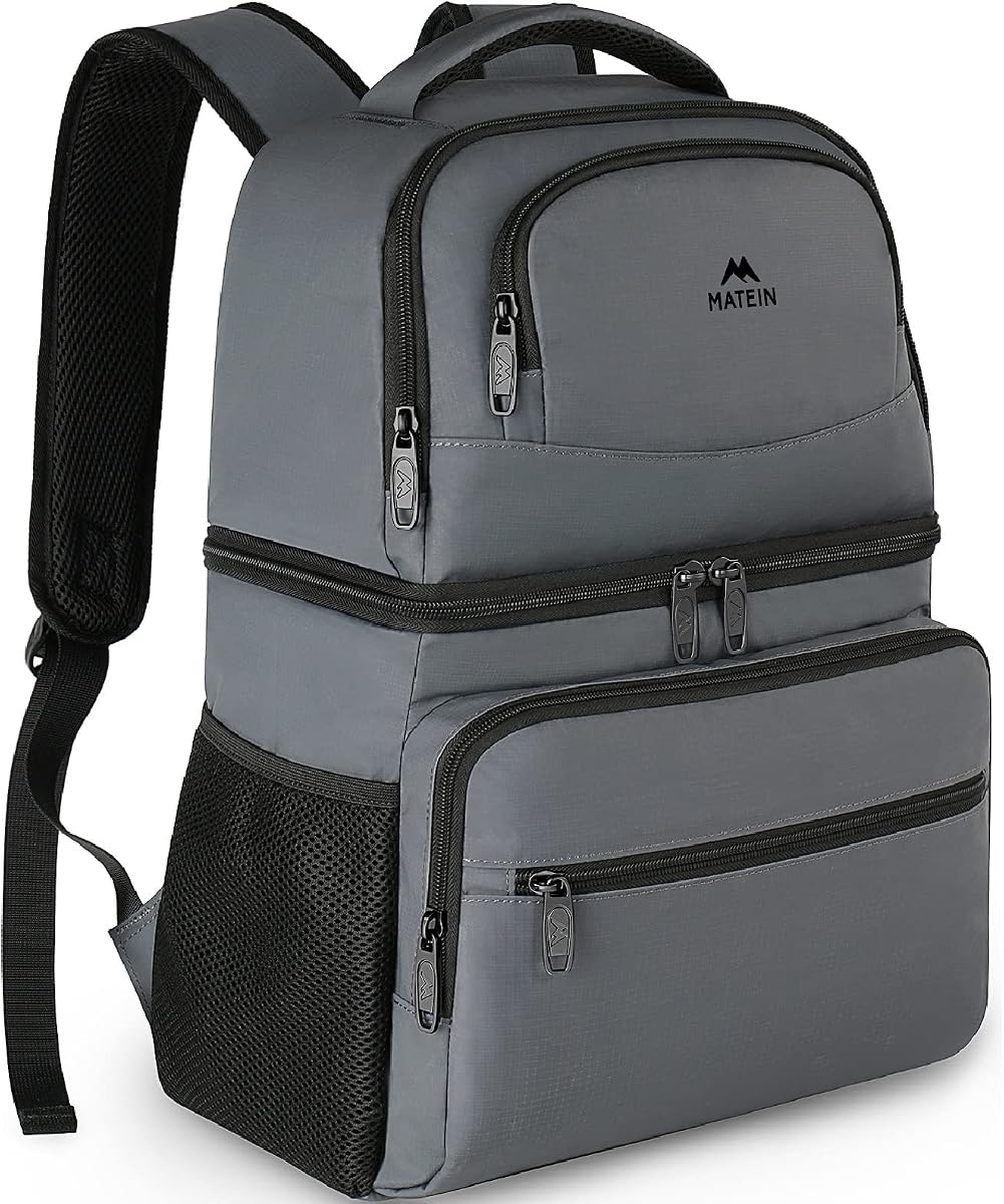 Cooler Backpack, 26/40 Cans Insulated Lunch Backpack for Men Women | Double Layer, Lightweight & Soft, with Cooler Compartment, Leakproof Cool Lunchbox Bag, Beer Gifts for Beach Camping Hiking