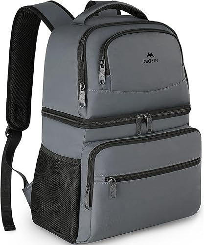 MATEIN Mochila enfriadora, 26 latas, mochila térmica de almuerzo para hombres y mujeres, a prueba de fugas, de doble capa, mochila de almuerzo