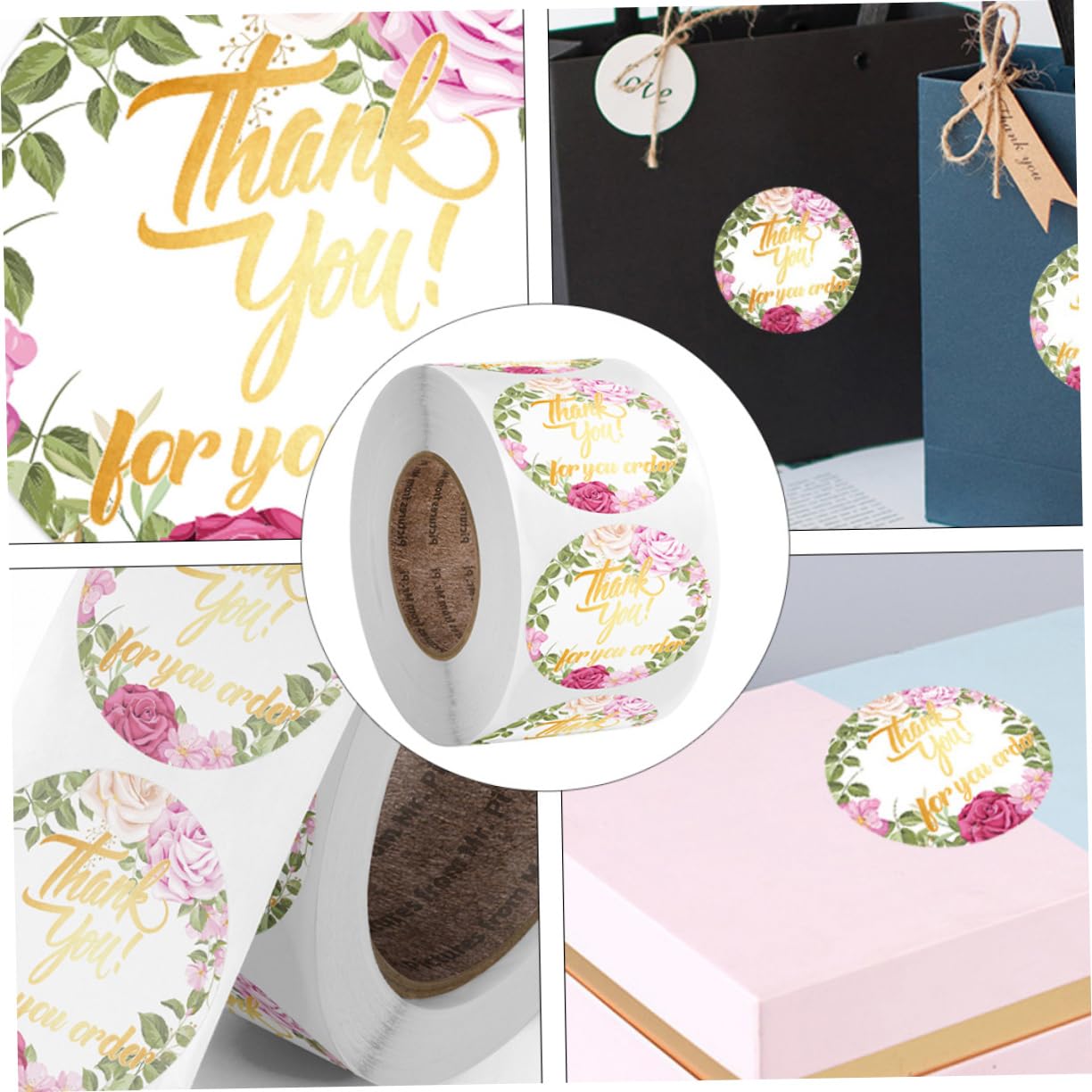 SHINEOFI 3rotoli Etichette Adesive Per Confezioni Stickers Decorativi Per Matrimoni e Autoadesivo