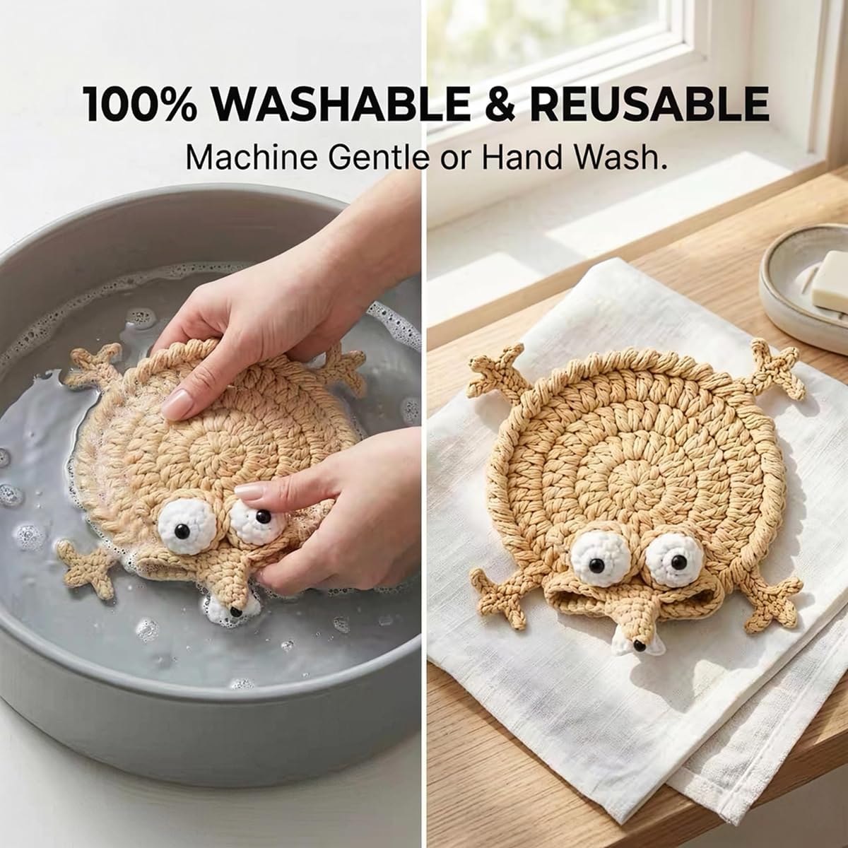 2026 New Funny Hand-Crocheted Squirrel Coaster, Cute Handmade 3D Animal Mug Rug, Novelty Knitted Cup Mat Desk Decor, Unique Whimsical Drink Coaster for Coffee & Animal Lovers (5PCS Mix)