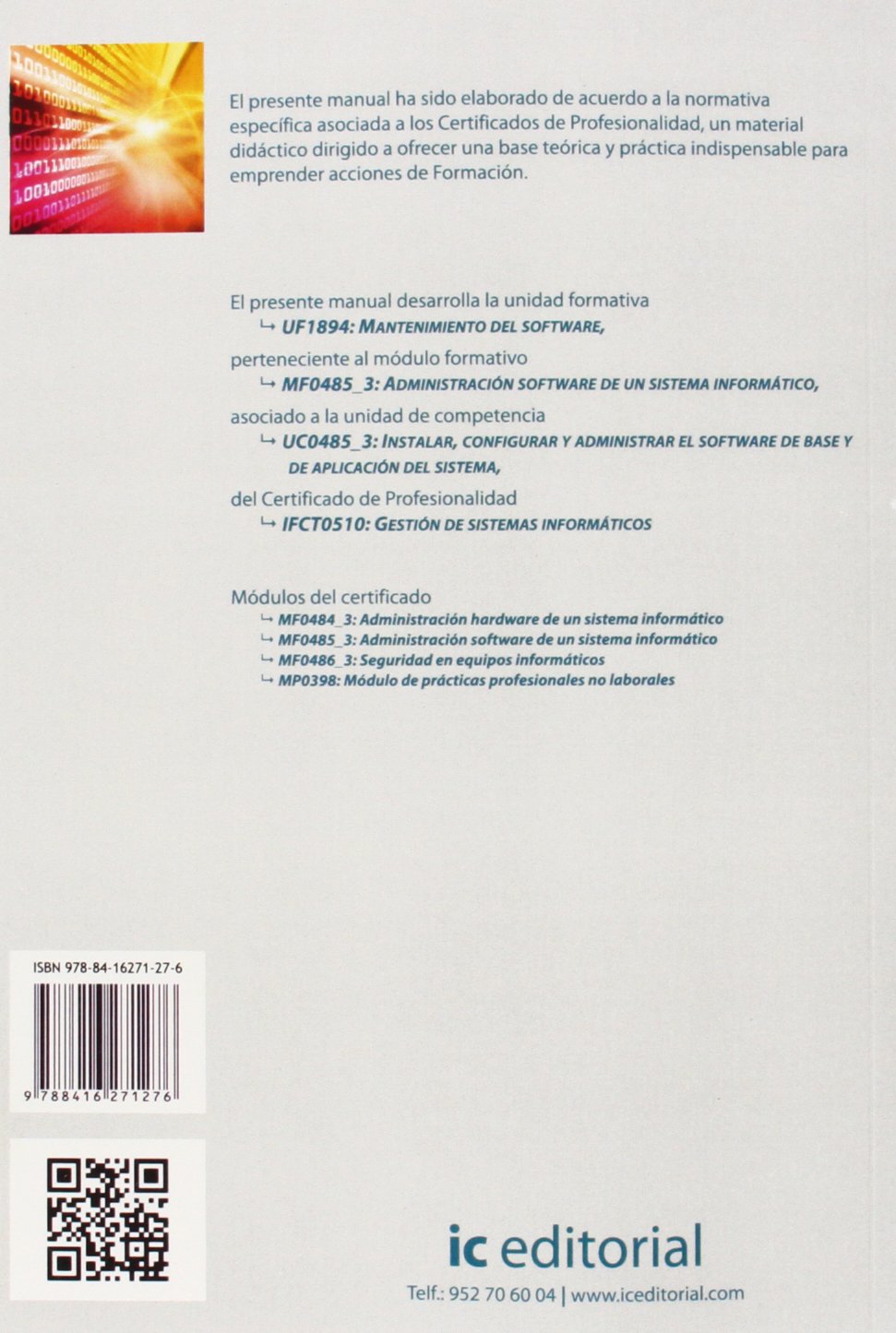 Mantenimiento del software : gestión de sistemas informáticos