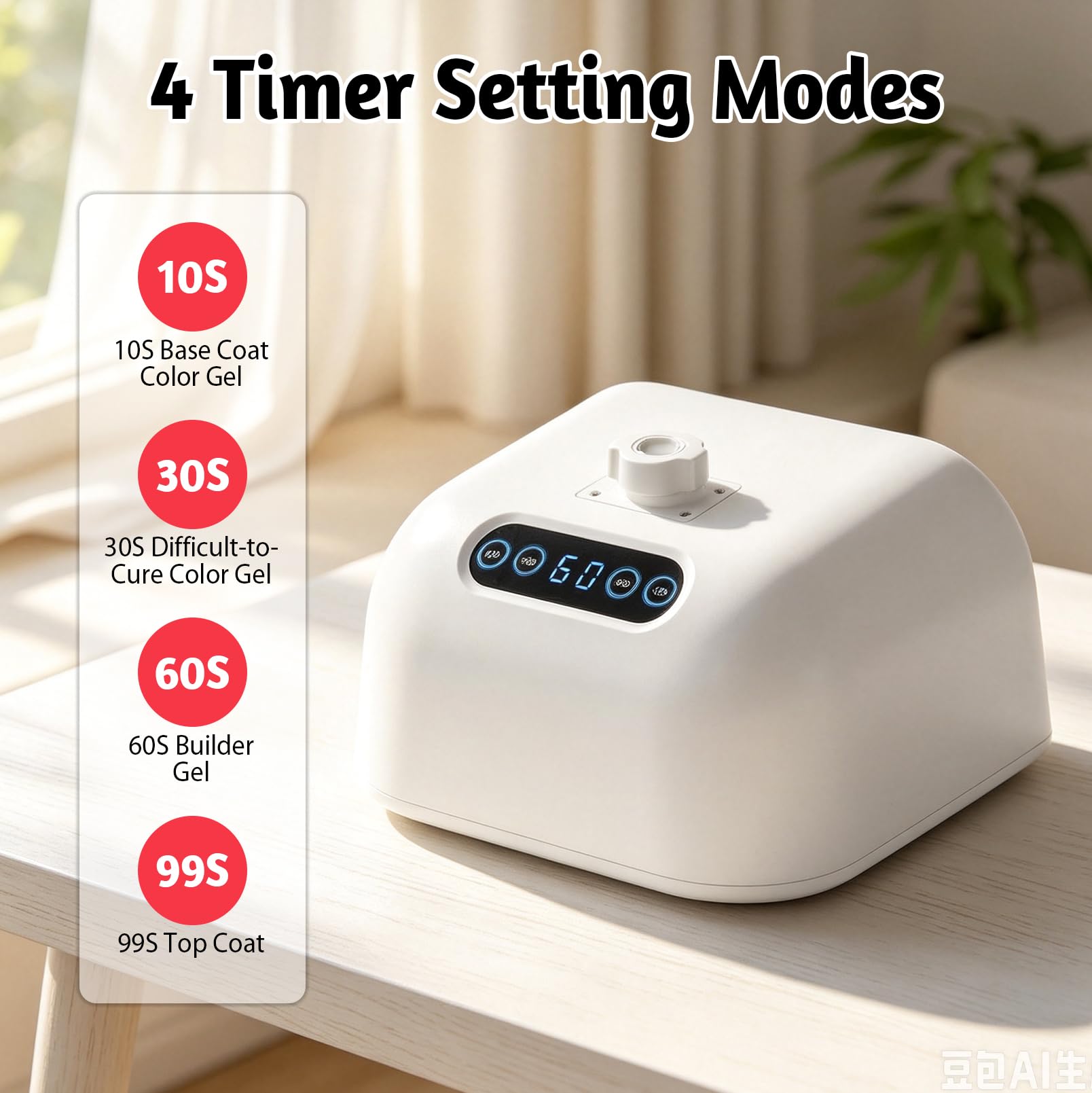 Lámpara UV 2 en 1 de 48 W para uñas de gel, secador de uñas profesional
