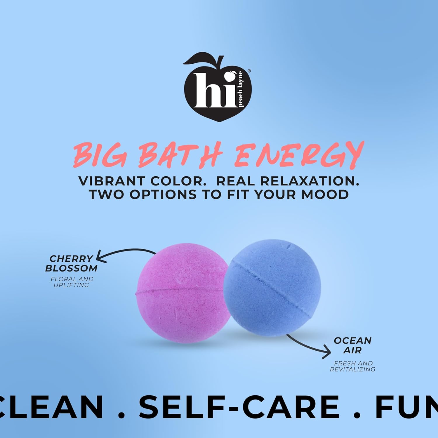 Hi Peach Layne Ocean Air Bath Bombs 12-Pack (3.5 oz Each) – Vegan, Clean Beauty Spa Gifts for Women & Kids, Fun Fizzing Bath Bombs for Girls - Image 9