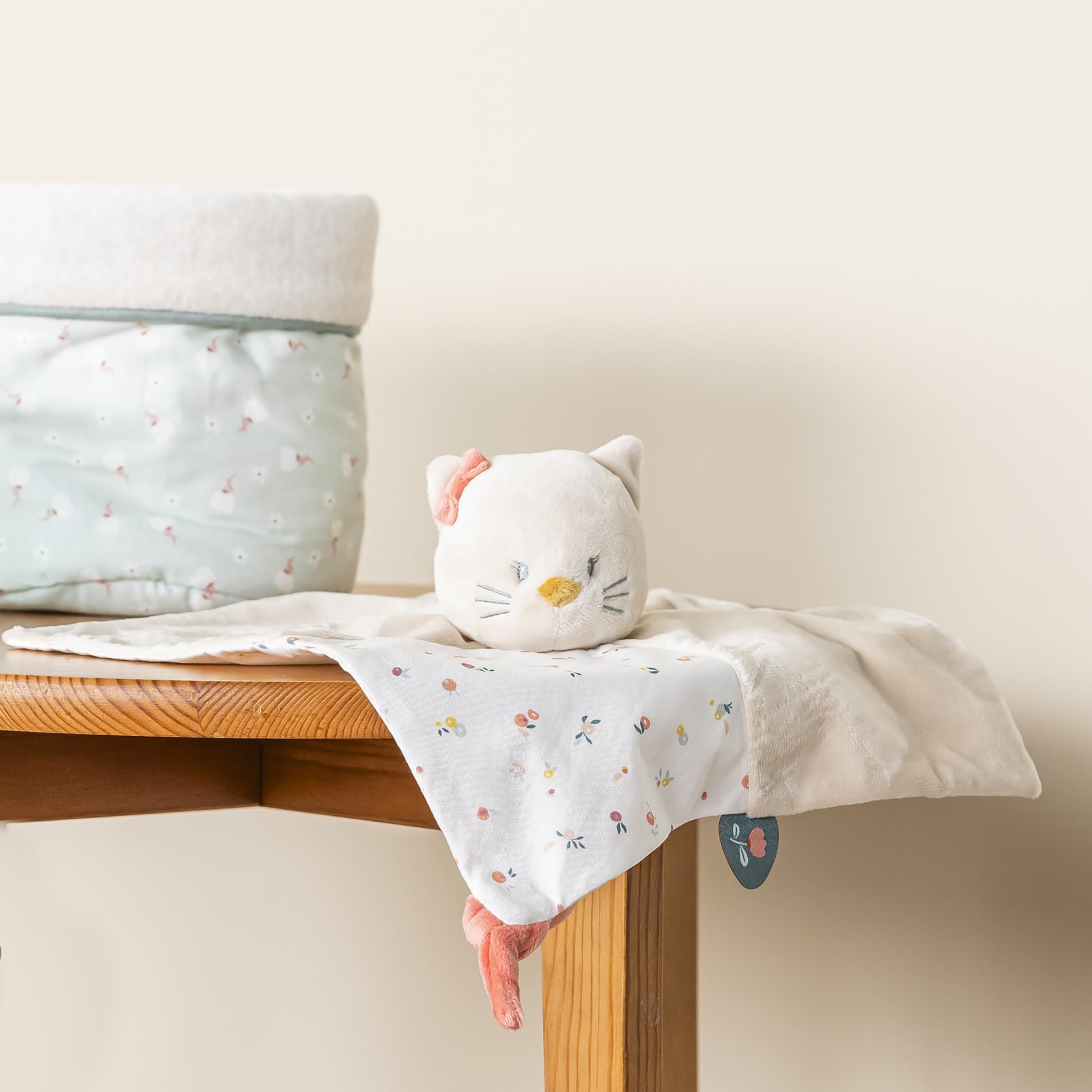 Nattou – Doudou Plat Girafe Luna – En Coton Et Polyester (Mousseline) – Compagnon Dès La Naissance – 27 X 27 Cm – Vert/Beige