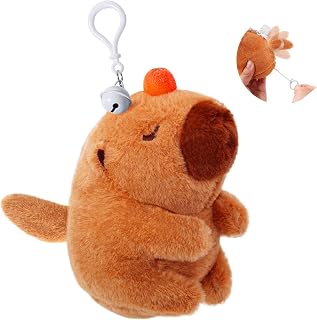 Cute Capybara Plush Toy with Shaking Tail Mini Capybara Keychain Stuff Animal Toys for Car, Desk, Back to School Gifts, Backpack Charm, Birthday Party Favor Fidget Toys for Kids Aduts (Style B)