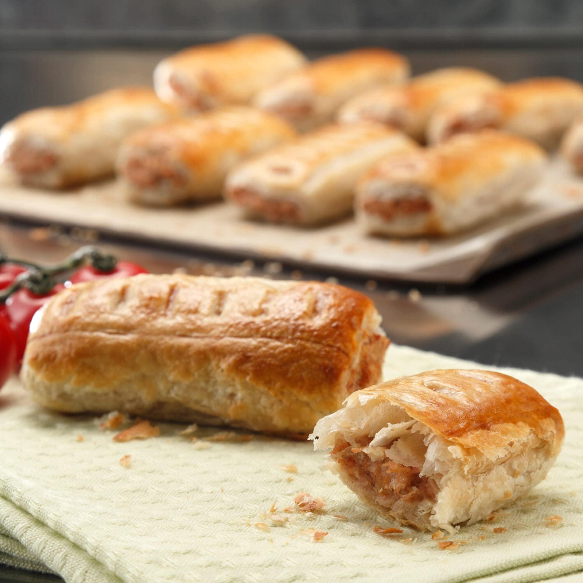 KaterVeg Frozen Unbaked Vegan Sausage Rolls - 1x48