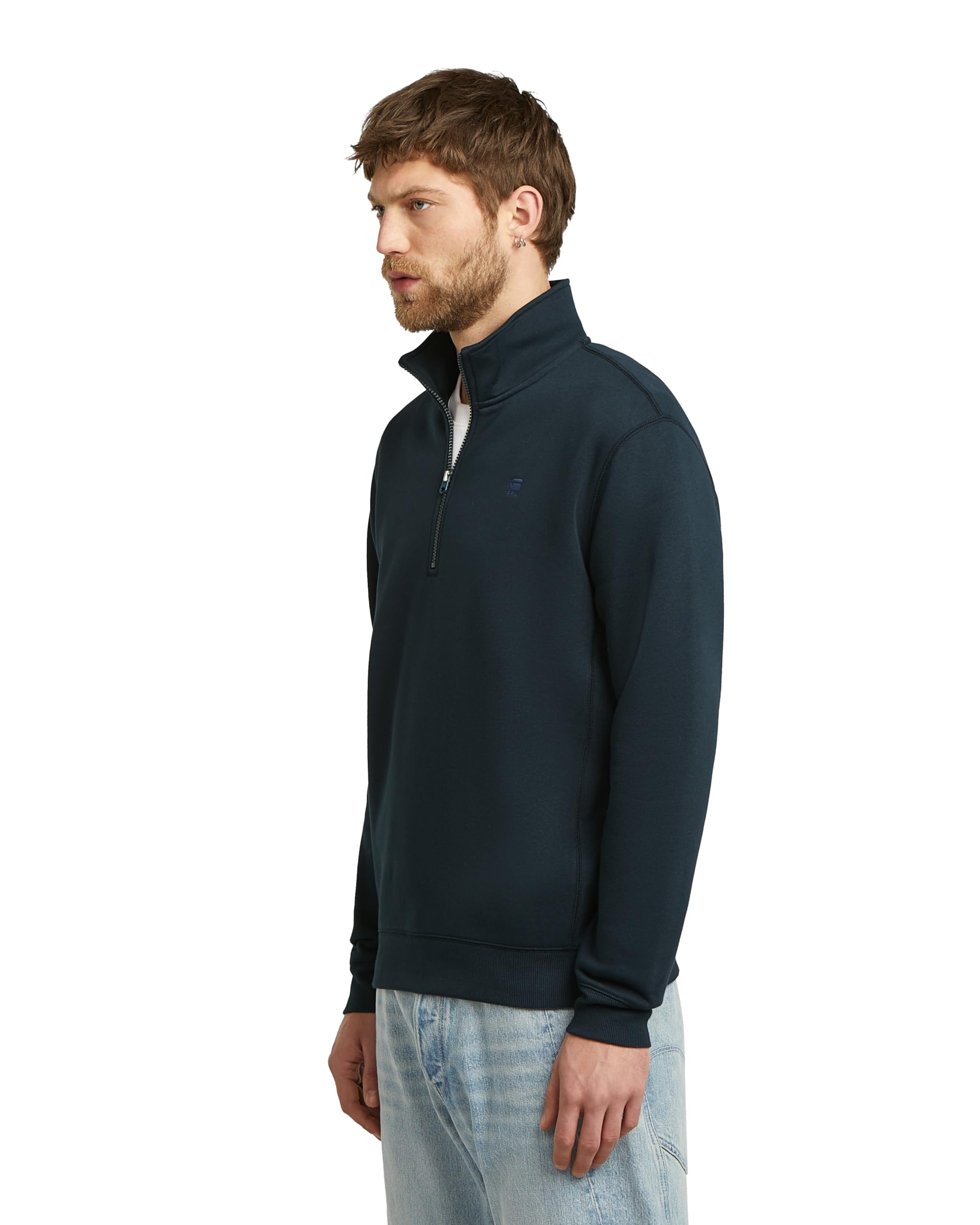 G-STAR Męska bluza premium Core Half Zip Sweater, Niebieski (Salute D26459-c235-c742), L