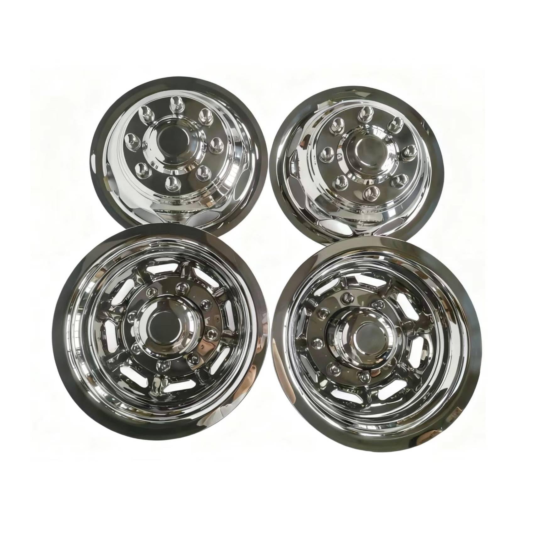 JESONN 17 Inch Stainless Steel Wheel Simulators Full Kits for 2008-2025 Chevy GMC 3500,2003-2025 Dodge RAM 3500,2005-2025 Ford F350 Dual Wheels