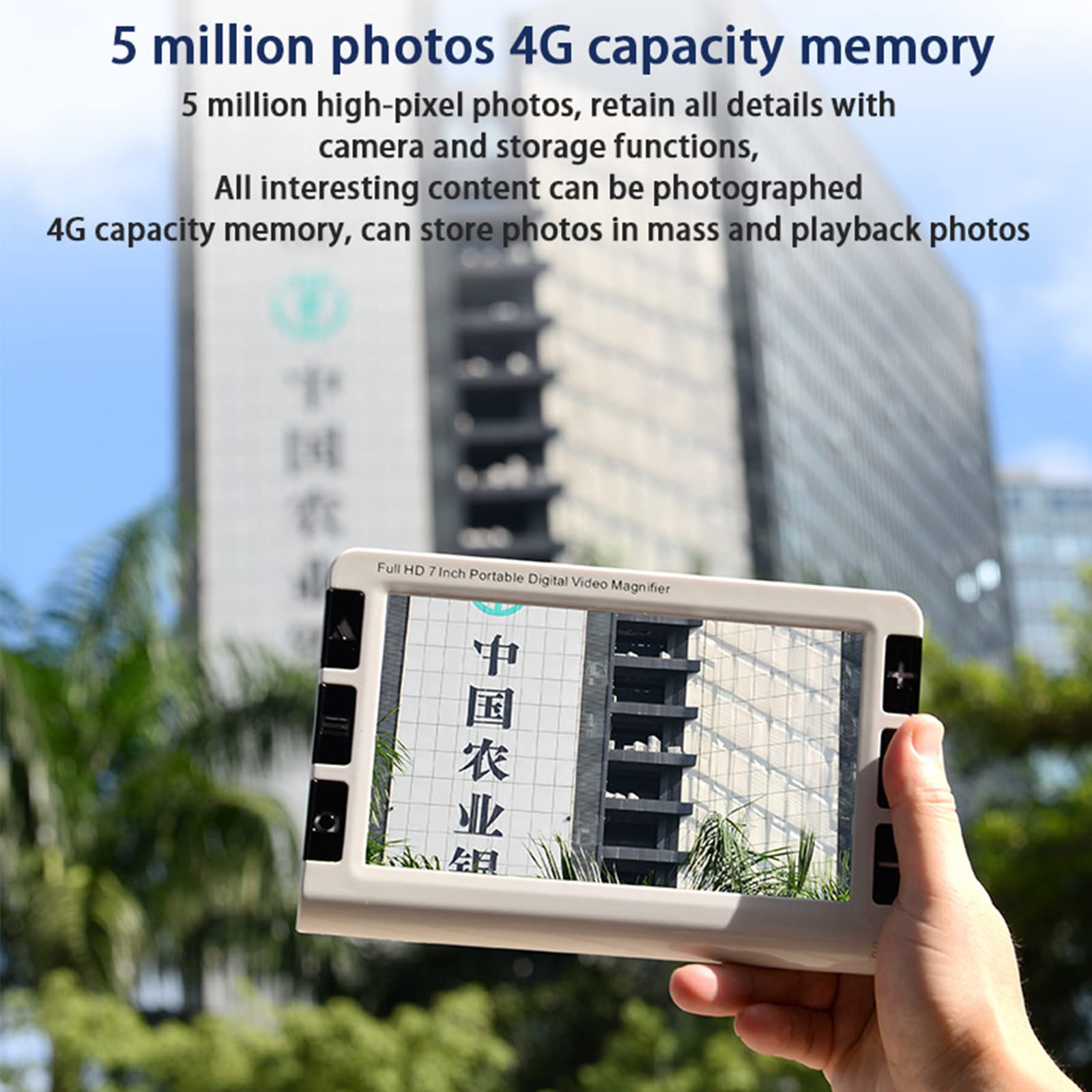 7 Inch Portable Digital Magnifier With Double Camera View Far And Near, Video Magnifier Electronic Reading Aid For Low Vision, 2-32x Zoom, 19 Color - View #6