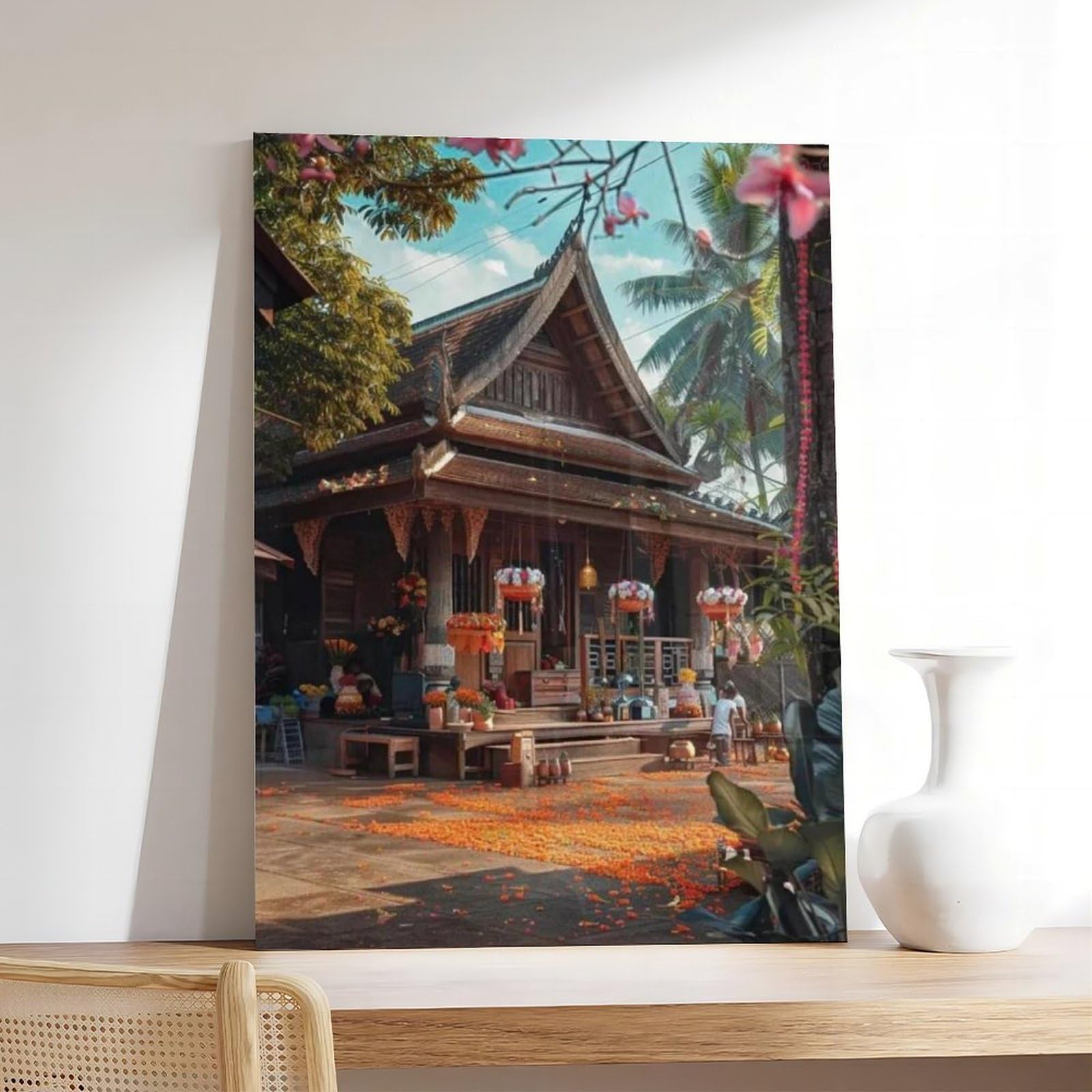 Songkran Festival Water Festival Scena Canvas Poster Wall Art Decor Stampa Dipinti per soggiorno camera da letto Decorazione 50,8 cm L x 76,2 cm W