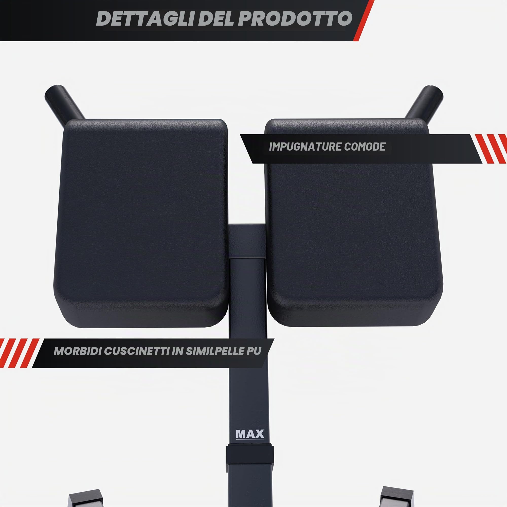 MAXXUS Panca Romana Palestra – Panca Hyperextension, Panca Addominali Regolabile – Struttura Robusta in Acciaio – Imbottiture Extra Spesse – Attrezzi Palestra Casa per Schiena, Core e Glutei, Home Gym