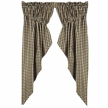 Home Collection by Raghu Heritage House Black Gathered Swag, 72 by 63