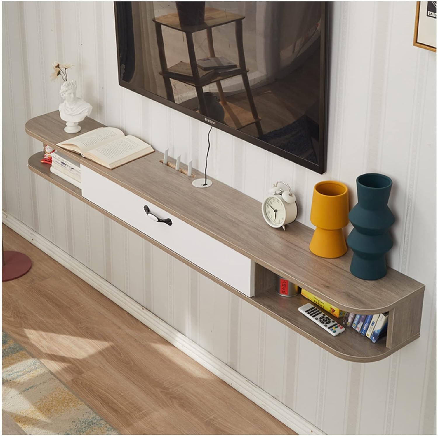 NERDOH Wall Hanging Tv Stand Floating Television Modern Freestanding