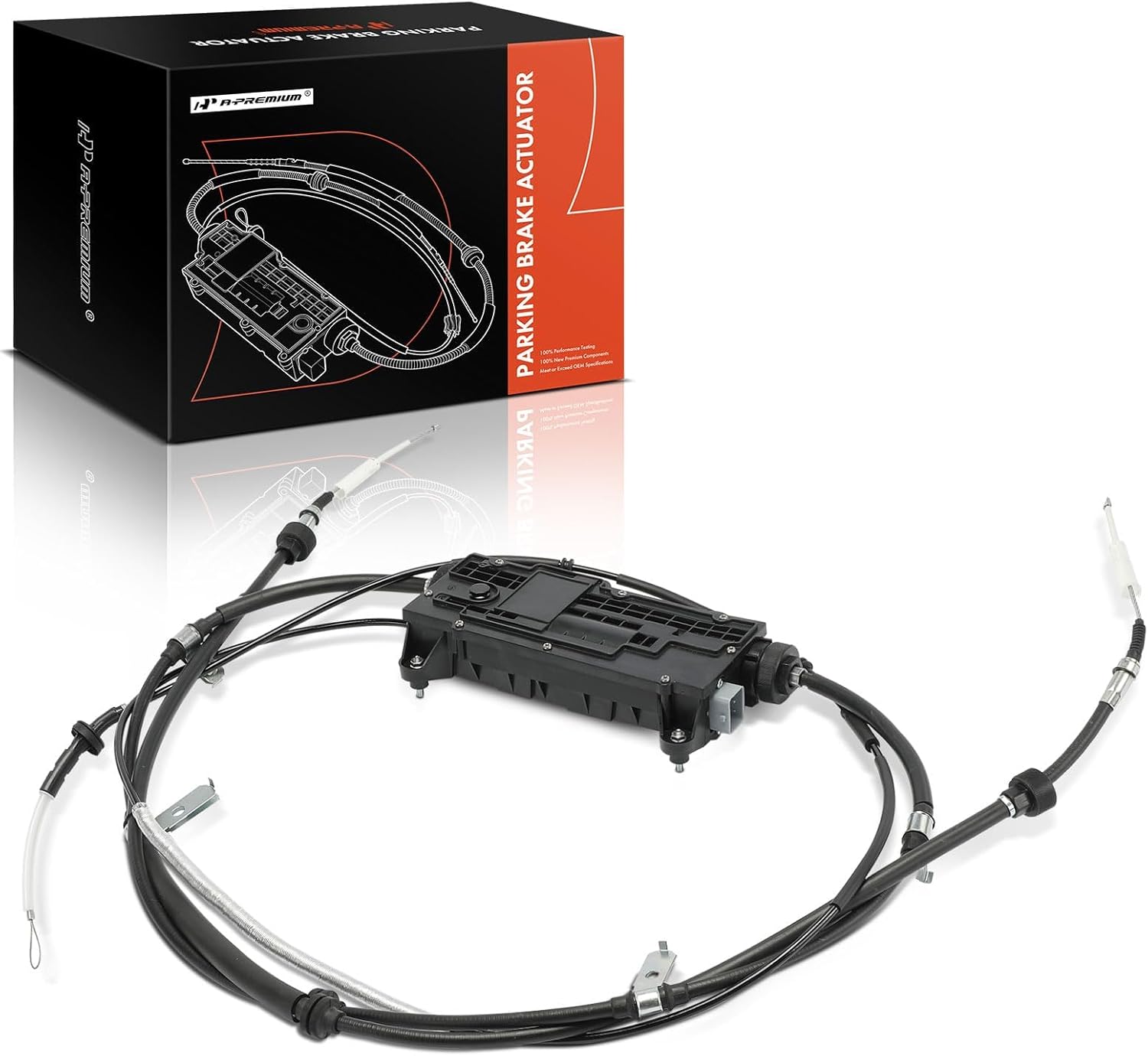 A-Premium Rear Side Parking Brake Actuator with Cable and Control Unit Compatible with Land Rover Models - Range Rover Sport 2010-2013, LR4 2010-2016