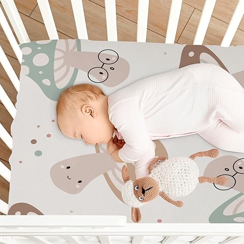 Miniatura 8 de Kigai Fitted Crib Sheet for Boys & Girls Mushrooms Soft Breathable Unisex Baby Sheets for Standard Crib and Toddler Mattresses 39 x 27 in