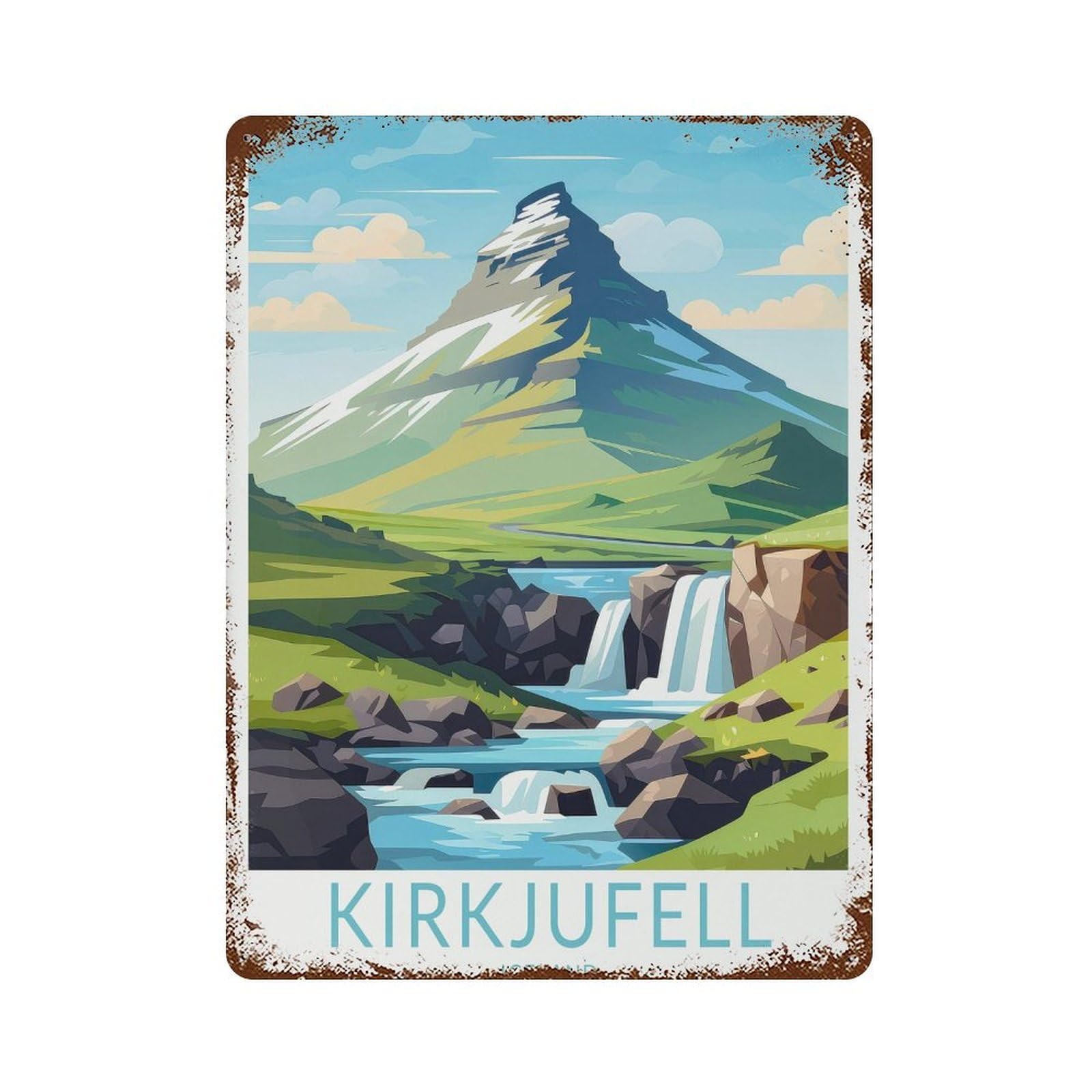 xiaoxiaoshen Kirkjufell Reykjavík Travel Iceland Wall Decor Art Metal Tin Poster Modern Home Decor Art Home Bar Shop Decorations Vintage Sign 40x30cm