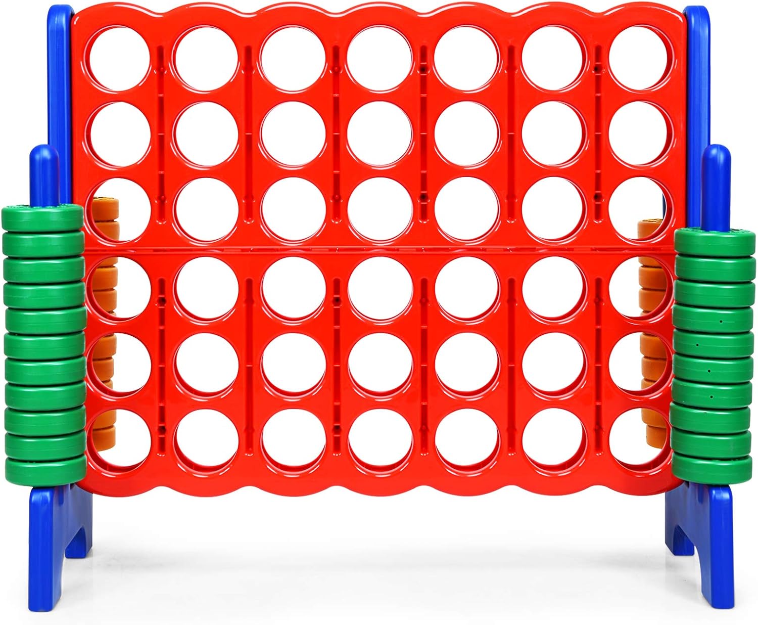 ARLIME Giant 4 in a Row Connect Game, 47'' Jumbo 4-to-Score Toy Set W/ Quick-Release Lever, Build-in Ring, Jumbo Sized for Kids & Adults, Oversized Floor Activity for Indoor & Outdoor Play