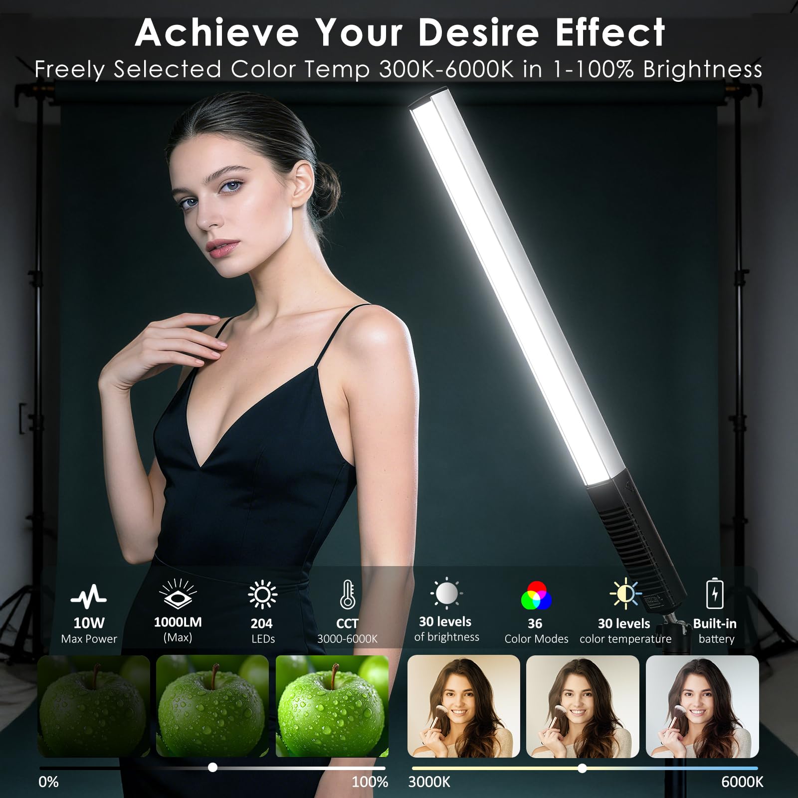 Amazon | LUXCEO RGB LED写真照明 ポータブルワンド 手持ちLEDビデオ