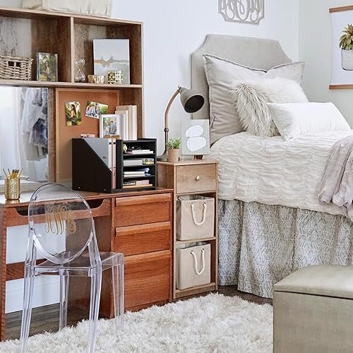 Miniatura 5 de Bandeja organizadora de papel de madera para escritorio, 5 niveles, almacenamiento de archivos, oficina, espacio de trabajo, organización de