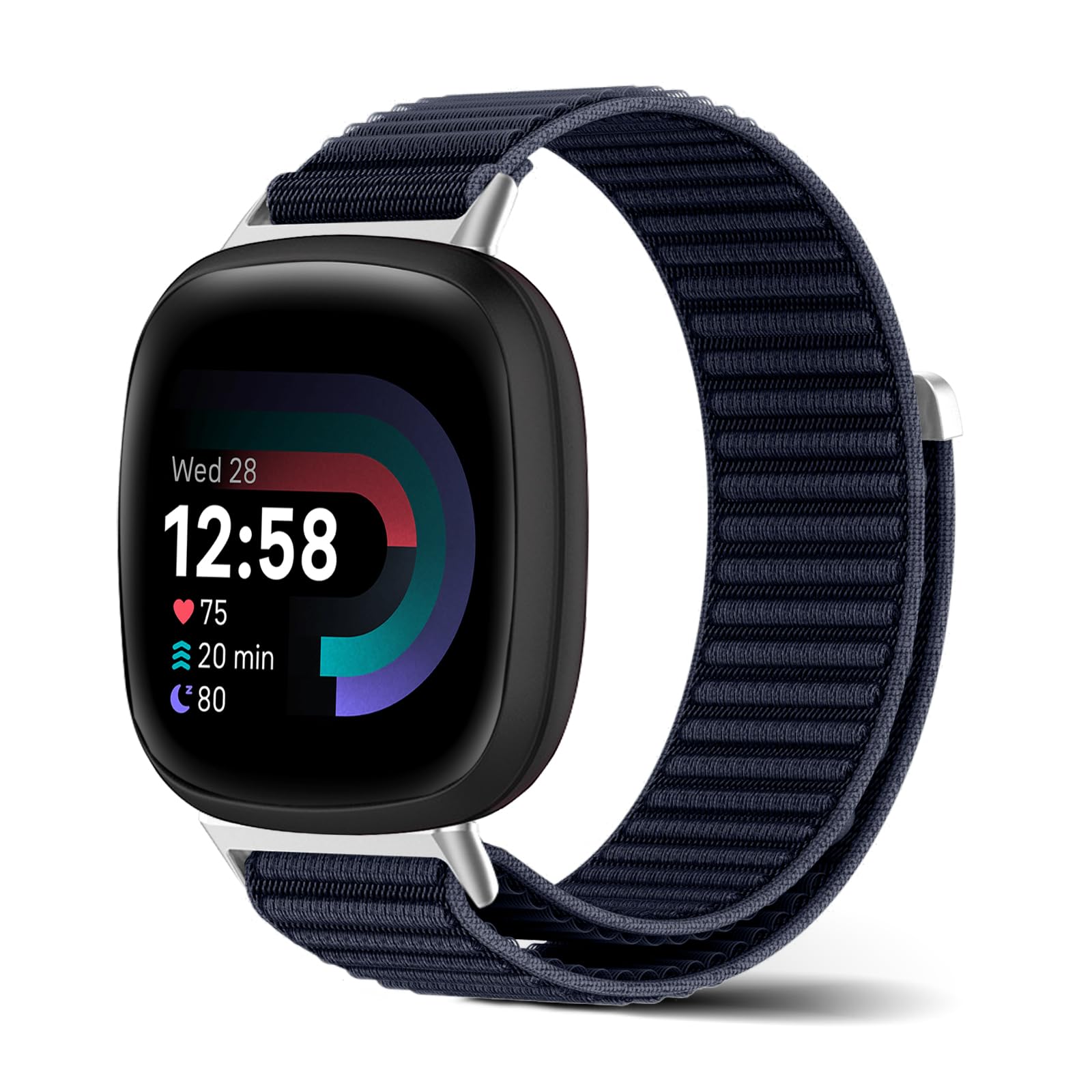 SeGinn Nylon Armband Kompatibel mit Fitbit Versa 4 / Versa 3 | Weiches Atmungsaktives Verstellbares Ersatzarmband, Klettverschluss Sport Uhrenarmband für Fitbit Sense2/Sense