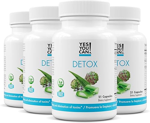 Yes You Can! Natural Detox Pills  Limpieza diurética con electrolitos y vitaminas  Ayuda con la retención de agua  Sin gluten, 21 cápsulas (paquete