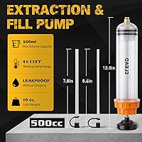 Vista 3 de ELEAD Bomba extractora de líquido de aceite de 500 cc, jeringa de aceite multiusos, extractor de jeringa fluida, transferencia de combustible al