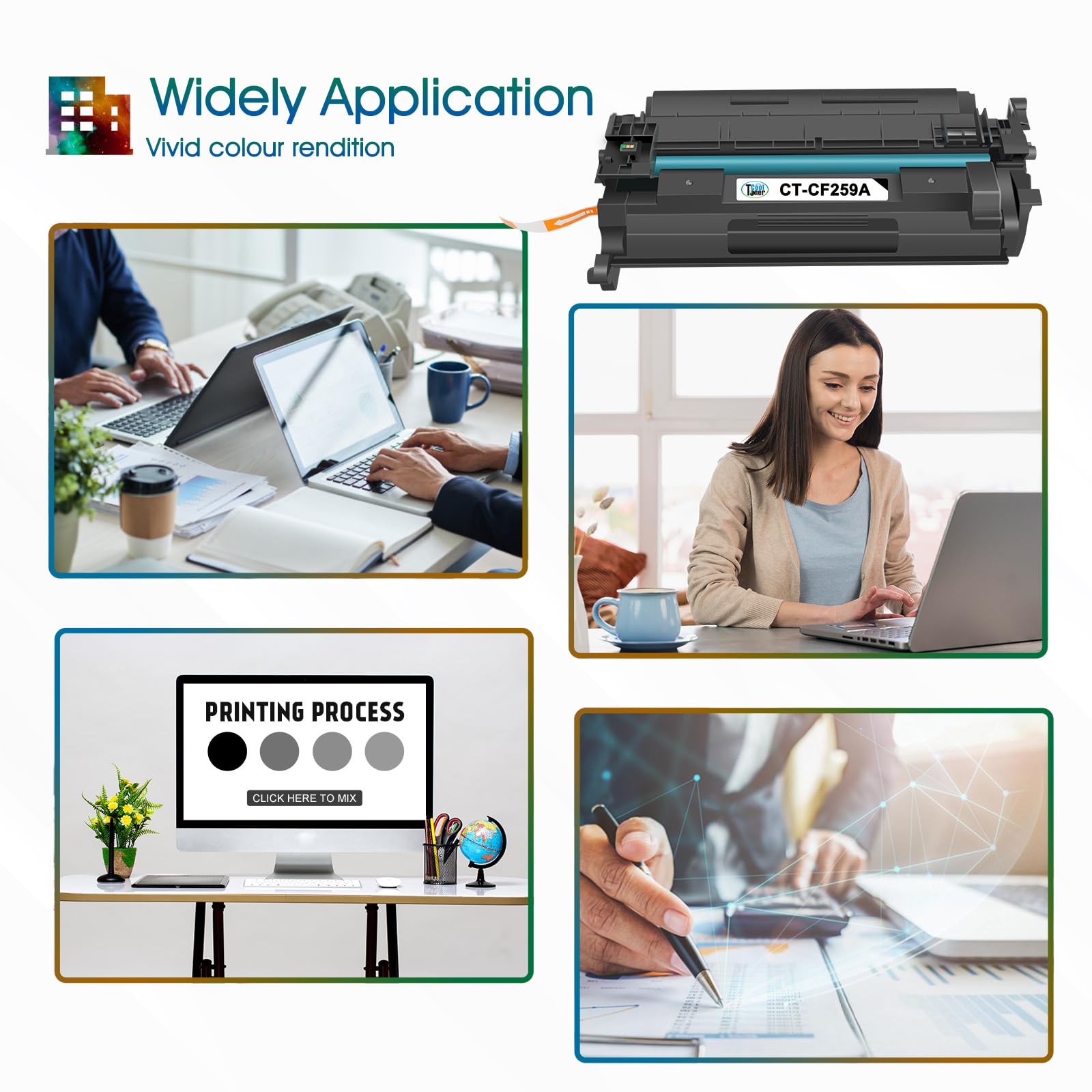 59A CF259A Mit Chip Kompatibel Toner für HP 59A M428dw Toner Schwarz 2-Pack | CF259X 59X für LaserJet Pro MFP M428dw M404dn M404n M428fdw M428fdn M404dw M304n M304dn M404 M428 M304 M304D Drucker