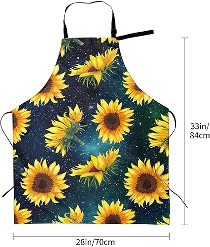 Miniatura 5 de Lindos delantales para mujeres y hombres con bolsillos, cuello ajustable, cocina, cocina