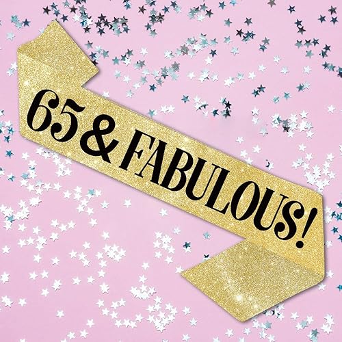 Miniatura 6 de Banda dorada de cumpleaños número 65  Cumpleaños 65 & Fabulous  Fabulosa banda de cumpleaños para mujer  Banda de cumpleaños para hombres  Regalos