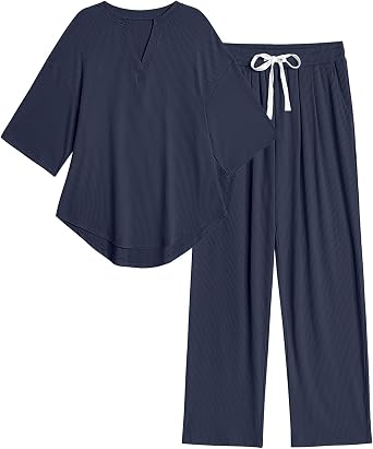 Women Outfits Set 2 Piece Lounge Sets 3/4 sleeve Loungewear