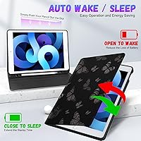 Vista 5 de Funda para iPad de 9ª/8ª/7ª generación de 10.2 pulgadas para niñas, diseño de mariposas, portalápices, bonitas, estéticas, para adolescentes, fundas