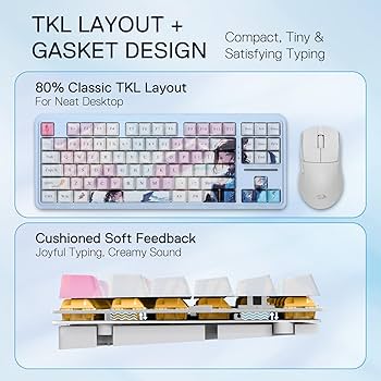 Amazon.com: Redragon K728 PRO SE 80% 87 Keys Wireless Gasket