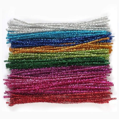 Miniatura 7 de 200 limpiadores de purpurina con tallo de chenilla, limpiadores navideños con purpurina para bricolaje, manualidades, decoración de Navidad (naranja)