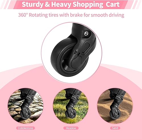 Miniatura 5 de Carrito utilitario de caja rodante, cesta plegable para profesores, con tapa, resistente al desgaste, sin ruido, rueda giratoria de 360, mango