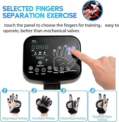 Miniatura 3 de Guantes de robot de rehabilitación para mano derecha, equipo robótico de terapia de dedo de recuperación de hemiplejia para accidente