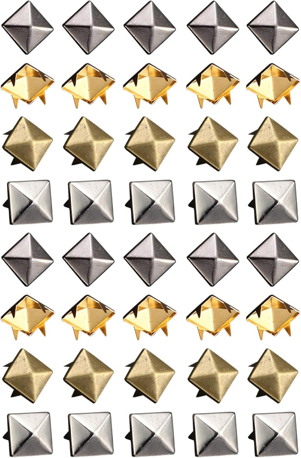 DOITOOL 400pcs DIY Four-jaw Alloy Rivets Set for Leathercraft, Shoe Rivets and Clothing Decorations, Multi-Color Metal Studs with 10mm Diameter for Crafting Supplies