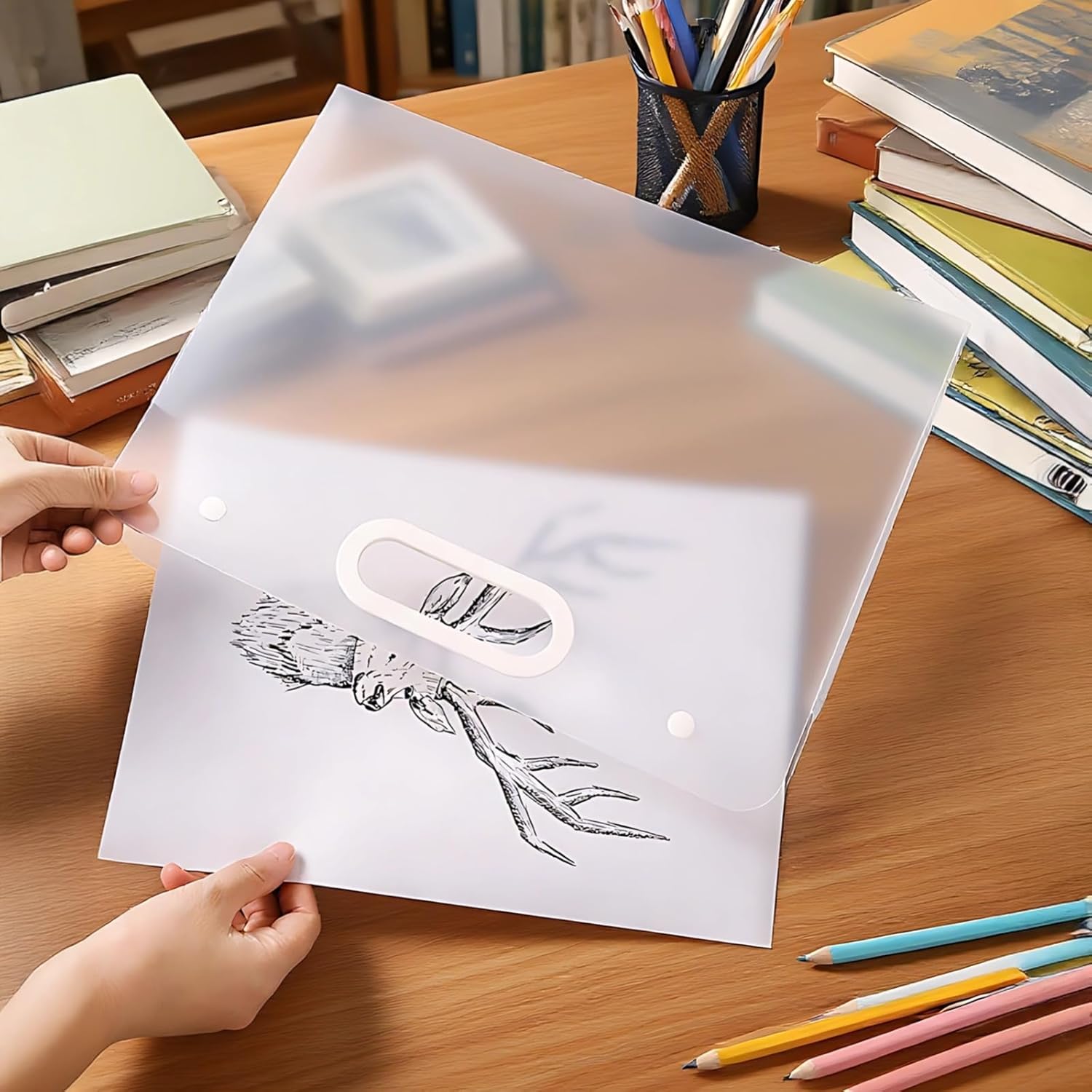 Bag Storage Plastic Artwork, Art Case Portfolio, Design Long-Lasting Waterproof Handle, Photographers Designers Ideal for Artists