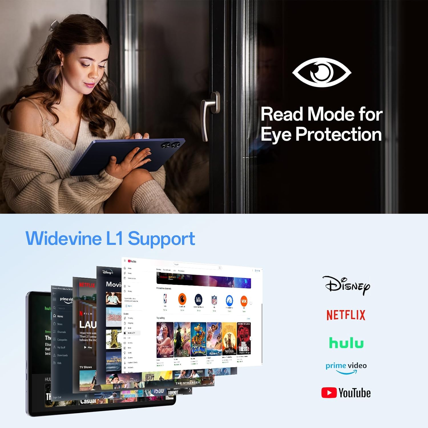 Android Tablet 11 Inch Android 15 Tablet with Case, Octa-Core, 16GB RAM 128GB ROM Expandable, 8000mAh, 1280X800 FHD Display, Dual Camera 5MP+13MP, GPS, Bluetooth 5.0, 2.4G/5G Wi-Fi, Widevine L1,Gray image 8 of 9 B0F82PW3HS